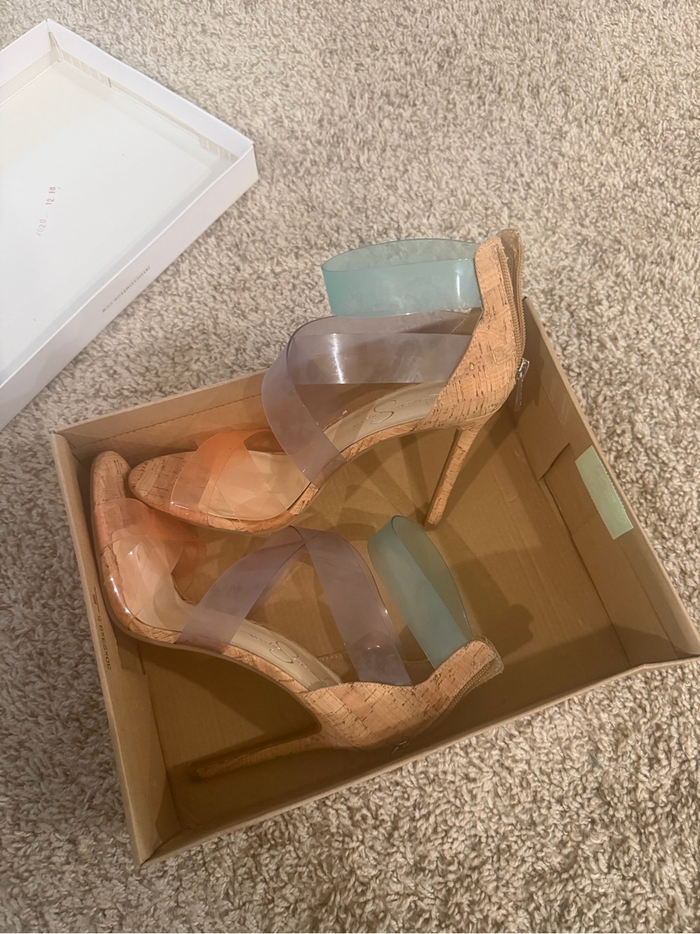 JESSICA SIMPSON Jullry Cork Sandal Strap Cork Stiletto